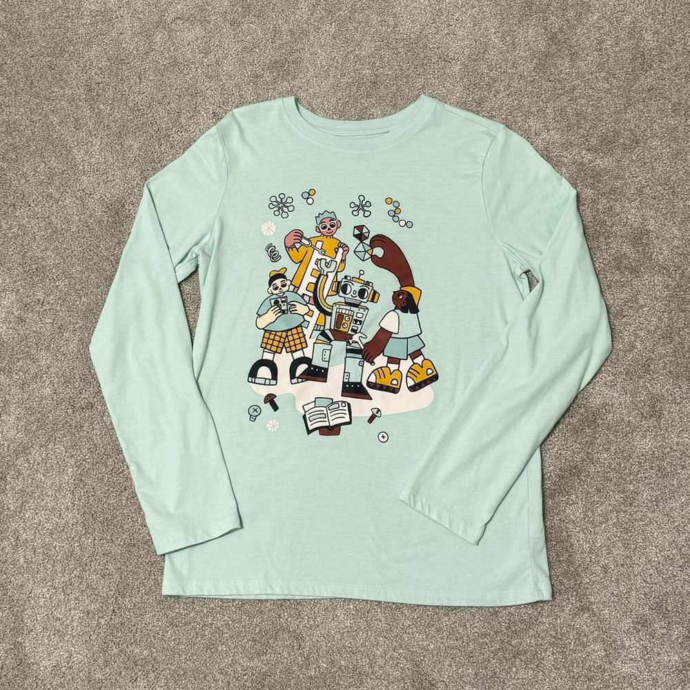 Robotics Team Graphic Long-sleeved T-shirt XL 16